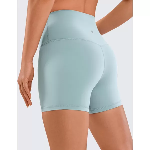 CRZ YOGA Womens Naked Feeling Biker Shorts  3  4  6  8  10 High Waisted Yoga Workout Running Spandex Shorts4 inches Light Grayish Blue