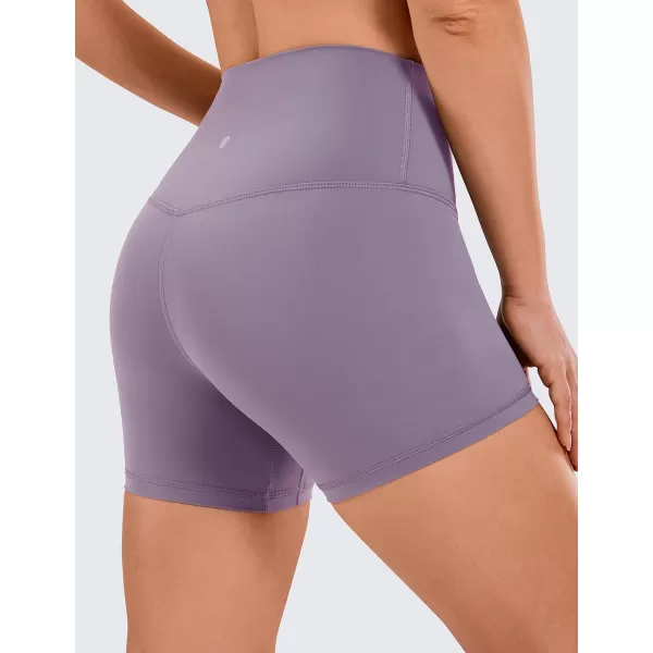 CRZ YOGA Womens Naked Feeling Biker Shorts  3  4  6  8  10 High Waisted Yoga Workout Running Spandex Shorts4 inches Matt Purple