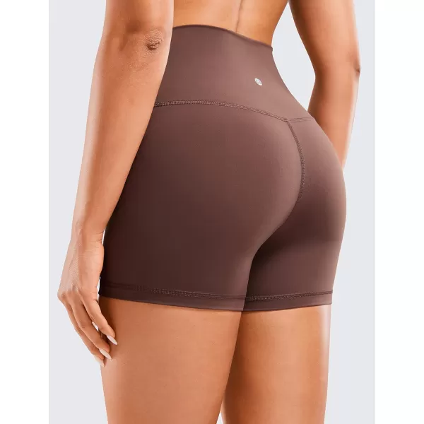 CRZ YOGA Womens Naked Feeling Biker Shorts  3  4  6  8  10 High Waisted Yoga Workout Running Spandex Shorts4 inches Taupe