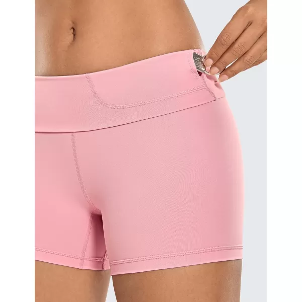 CRZ YOGA Womens Naked Feeling Biker Shorts  3  4  6  8  10 High Waisted Yoga Workout Running Spandex Shorts4 inches The Heartbeat Pink