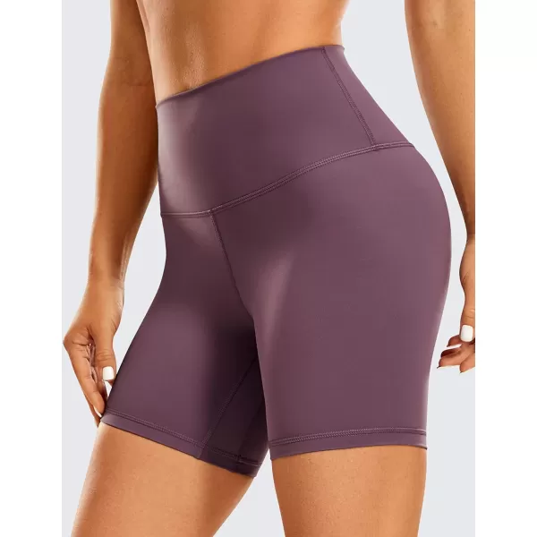 CRZ YOGA Womens Naked Feeling Biker Shorts  3  4  6  8  10 High Waisted Yoga Workout Running Spandex Shorts6 inches Arctic Plum