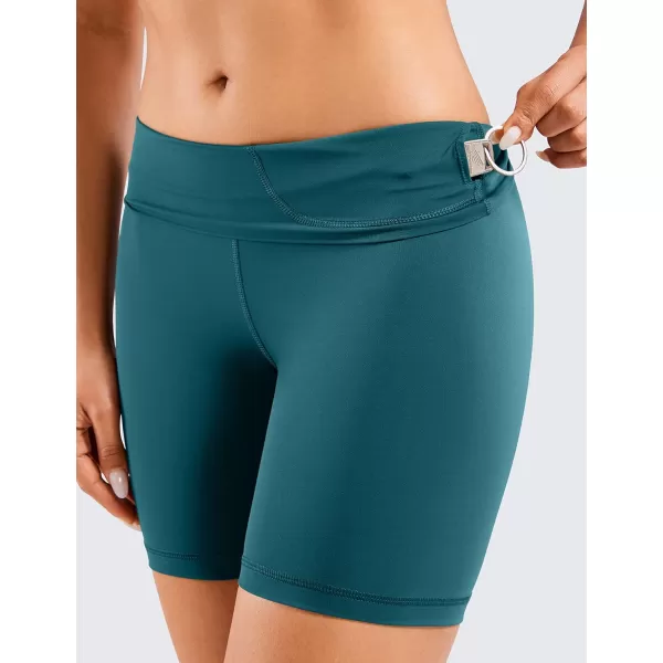 CRZ YOGA Womens Naked Feeling Biker Shorts  3  4  6  8  10 High Waisted Yoga Workout Running Spandex Shorts6 inches Borealis Green