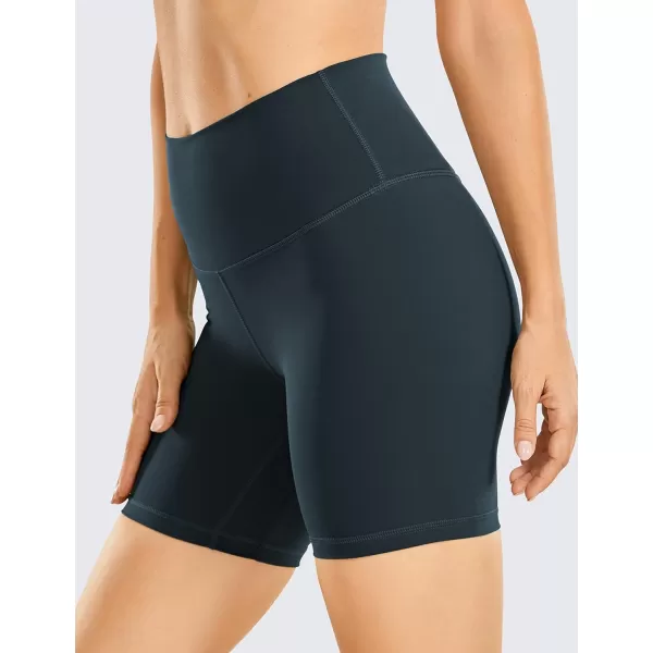 CRZ YOGA Womens Naked Feeling Biker Shorts  3  4  6  8  10 High Waisted Yoga Workout Running Spandex Shorts6 inches Dark Green