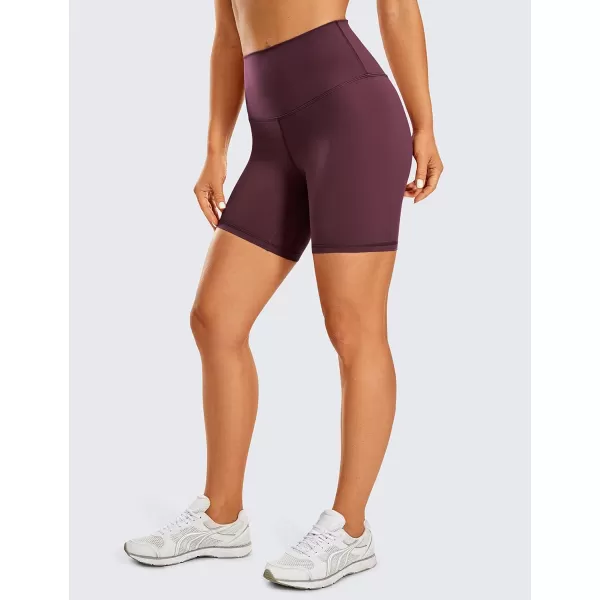 CRZ YOGA Womens Naked Feeling Biker Shorts  3  4  6  8  10 High Waisted Yoga Workout Running Spandex Shorts6 inches Dark Russet