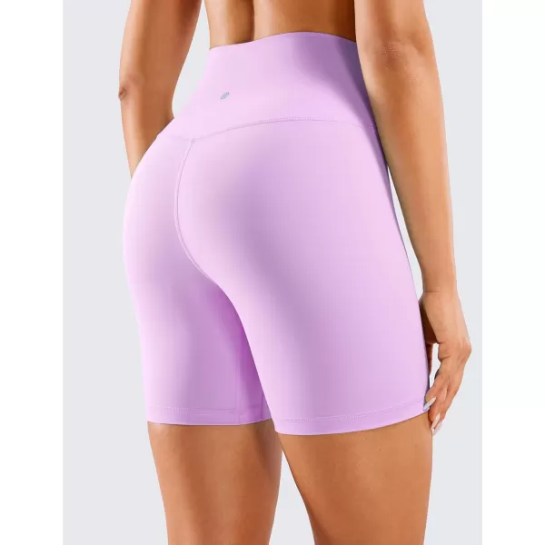 CRZ YOGA Womens Naked Feeling Biker Shorts  3  4  6  8  10 High Waisted Yoga Workout Running Spandex Shorts6 inches Lilac