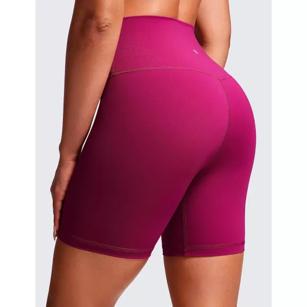 CRZ YOGA Womens Naked Feeling Biker Shorts  3  4  6  8  10 High Waisted Yoga Workout Running Spandex Shorts6 inches Magenta Purple