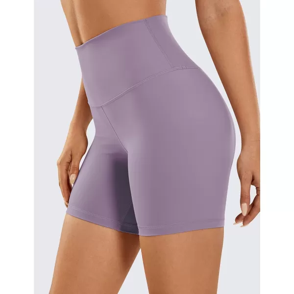 CRZ YOGA Womens Naked Feeling Biker Shorts  3  4  6  8  10 High Waisted Yoga Workout Running Spandex Shorts6 inches Matt Purple