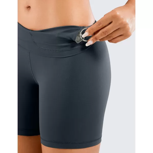 CRZ YOGA Womens Naked Feeling Biker Shorts  3  4  6  8  10 High Waisted Yoga Workout Running Spandex Shorts6 inches Melanite