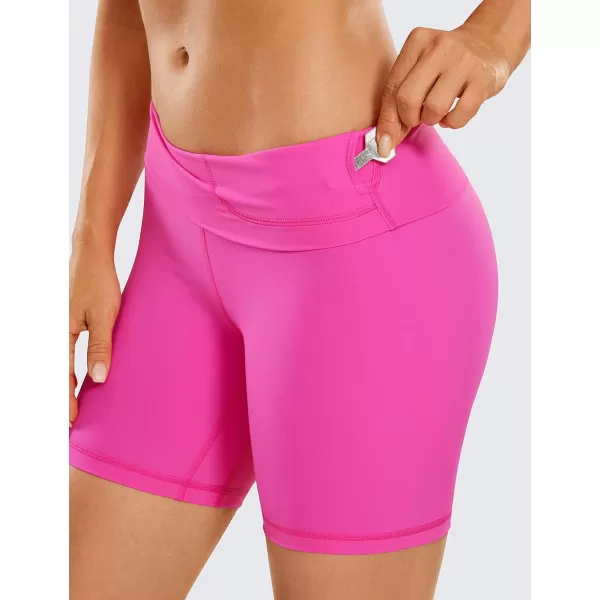 CRZ YOGA Womens Naked Feeling Biker Shorts  3  4  6  8  10 High Waisted Yoga Workout Running Spandex Shorts6 inches Neon Light Purple