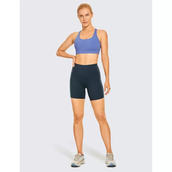 CRZ YOGA Womens Naked Feeling Biker Shorts  3  4  6  8  10 High Waisted Yoga Workout Running Spandex Shorts6 inches True Navy