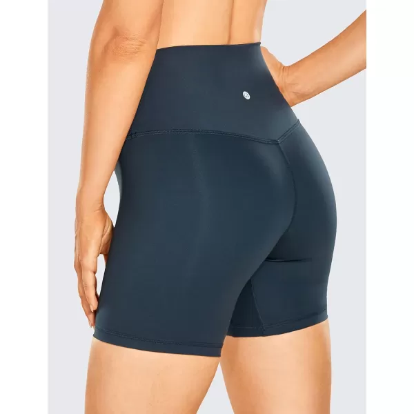 CRZ YOGA Womens Naked Feeling Biker Shorts  3  4  6  8  10 High Waisted Yoga Workout Running Spandex Shorts6 inches True Navy