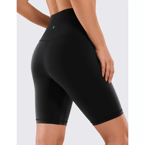 CRZ YOGA Womens Naked Feeling Biker Shorts  3  4  6  8  10 High Waisted Yoga Workout Running Spandex Shorts8 inches Black