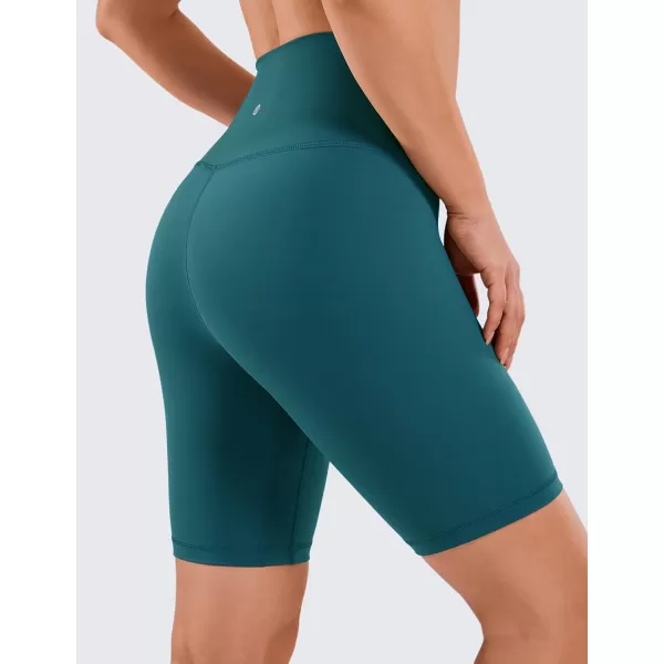 CRZ YOGA Womens Naked Feeling Biker Shorts  3  4  6  8  10 High Waisted Yoga Workout Running Spandex Shorts8 inches Borealis Green