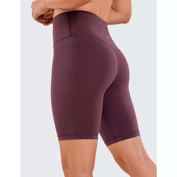 CRZ YOGA Womens Naked Feeling Biker Shorts  3  4  6  8  10 High Waisted Yoga Workout Running Spandex Shorts8 inches Dark Russet