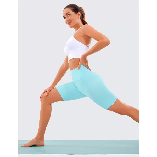 CRZ YOGA Womens Naked Feeling Biker Shorts  3  4  6  8  10 High Waisted Yoga Workout Running Spandex Shorts8 inches Hydra Blue