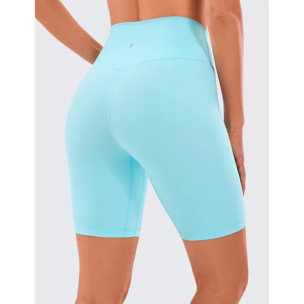CRZ YOGA Womens Naked Feeling Biker Shorts  3  4  6  8  10 High Waisted Yoga Workout Running Spandex Shorts8 inches Hydra Blue