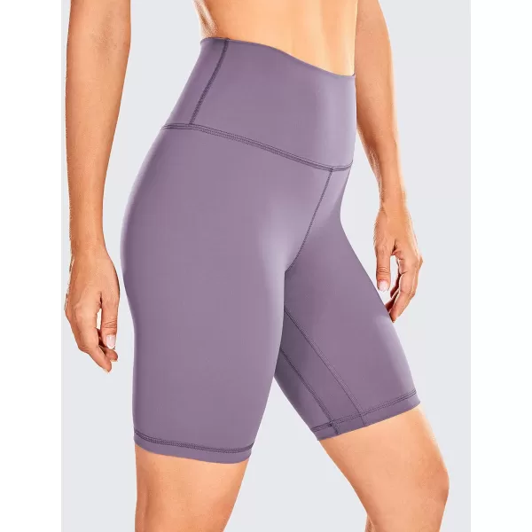 CRZ YOGA Womens Naked Feeling Biker Shorts  3  4  6  8  10 High Waisted Yoga Workout Running Spandex Shorts8 inches Matt Purple