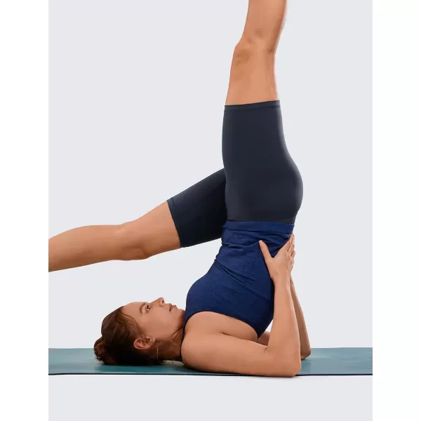 CRZ YOGA Womens Naked Feeling Biker Shorts  3  4  6  8  10 High Waisted Yoga Workout Running Spandex Shorts8 inches Navy
