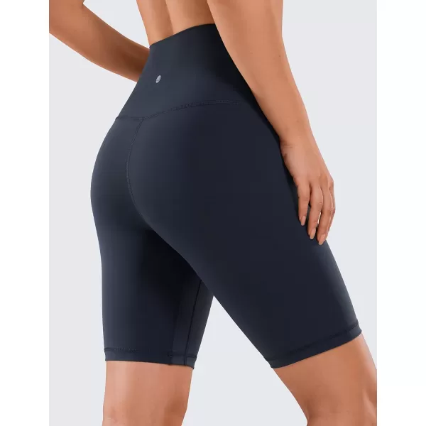 CRZ YOGA Womens Naked Feeling Biker Shorts  3  4  6  8  10 High Waisted Yoga Workout Running Spandex Shorts8 inches Navy