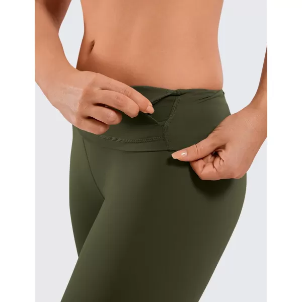 CRZ YOGA Womens Naked Feeling Biker Shorts  3  4  6  8  10 High Waisted Yoga Workout Running Spandex Shorts8 inches Olive Green