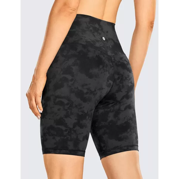 CRZ YOGA Womens Naked Feeling Biker Shorts  3  4  6  8  10 High Waisted Yoga Workout Running Spandex Shorts8 inches Tie Dye Smoke Ink