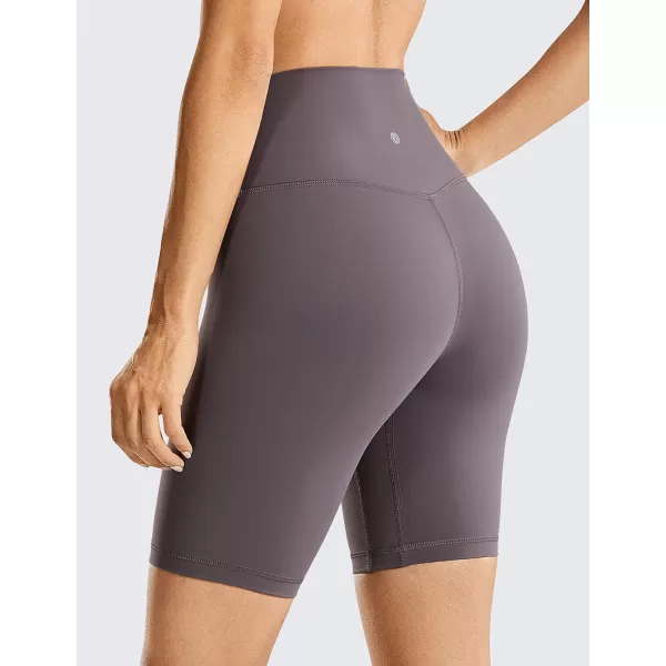 CRZ YOGA Womens Naked Feeling Biker Shorts  3  4  6  8  10 High Waisted Yoga Workout Running Spandex Shorts8 inches Tornado Grey