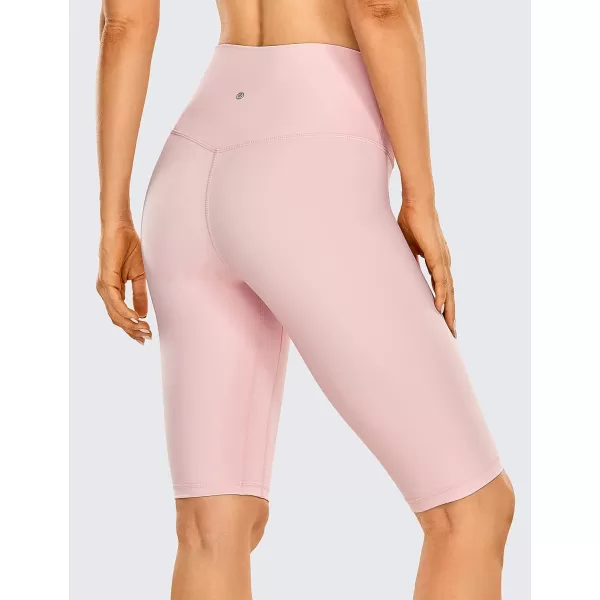 CRZ YOGA Womens Naked Feeling Biker Shorts 3 4 6 8 10  High Waisted Yoga Workout Gym Running Shorts Spandex10 inches Greenhouse Pink