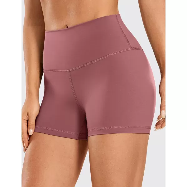 CRZ YOGA Womens Naked Feeling Biker Shorts 3 4 6 8 10  High Waisted Yoga Workout Gym Running Shorts Spandex3 inches Sepia