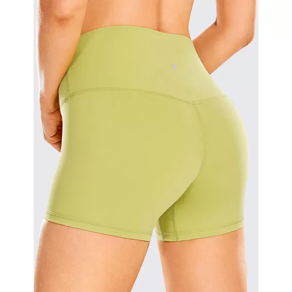 CRZ YOGA Womens Naked Feeling Biker Shorts 3 4 6 8 10  High Waisted Yoga Workout Gym Running Shorts Spandex4 inches Lemon Vibe