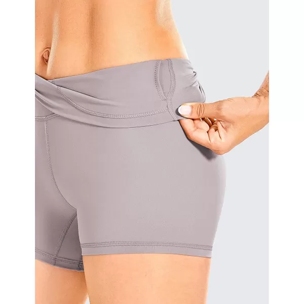 CRZ YOGA Womens Naked Feeling Biker Shorts 3 4 6 8 10  High Waisted Yoga Workout Gym Running Shorts Spandex4 inches Moonphase