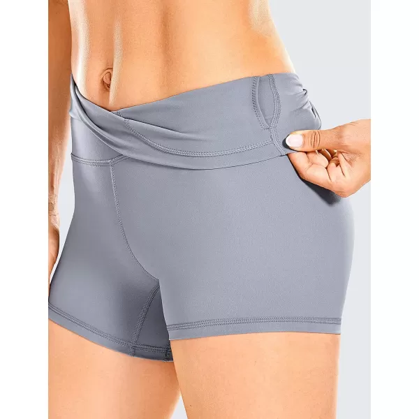 CRZ YOGA Womens Naked Feeling Biker Shorts 3 4 6 8 10  High Waisted Yoga Workout Gym Running Shorts Spandex4 inches Sleet