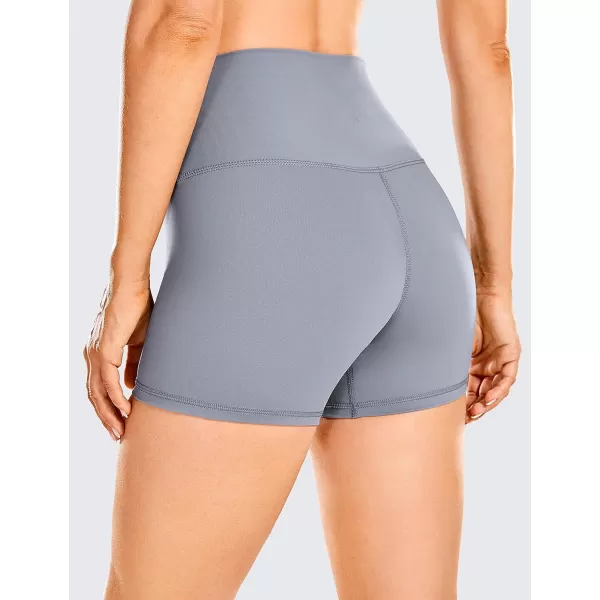 CRZ YOGA Womens Naked Feeling Biker Shorts 3 4 6 8 10  High Waisted Yoga Workout Gym Running Shorts Spandex4 inches Sleet