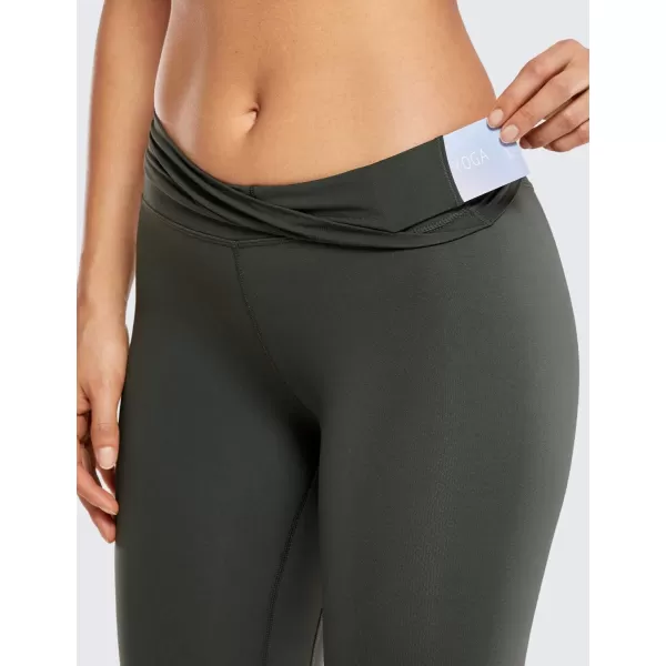 CRZ YOGA Womens Naked Feeling I Workout Leggings 28 Inches  High Waisted FullLength Yoga Pants28 inches Grey Olive