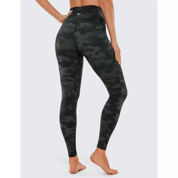 CRZ YOGA Womens Naked Feeling Leggings 25 Inches  High Waisted Workout Yoga PantsRegular Olive Camouflage