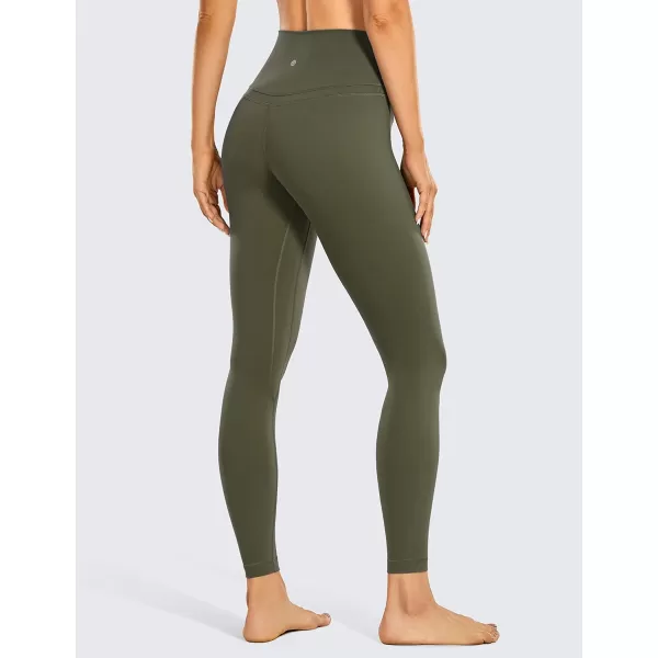 CRZ YOGA Womens Naked Feeling Leggings 25 Inches  High Waisted Workout Yoga PantsRegular Olive Green