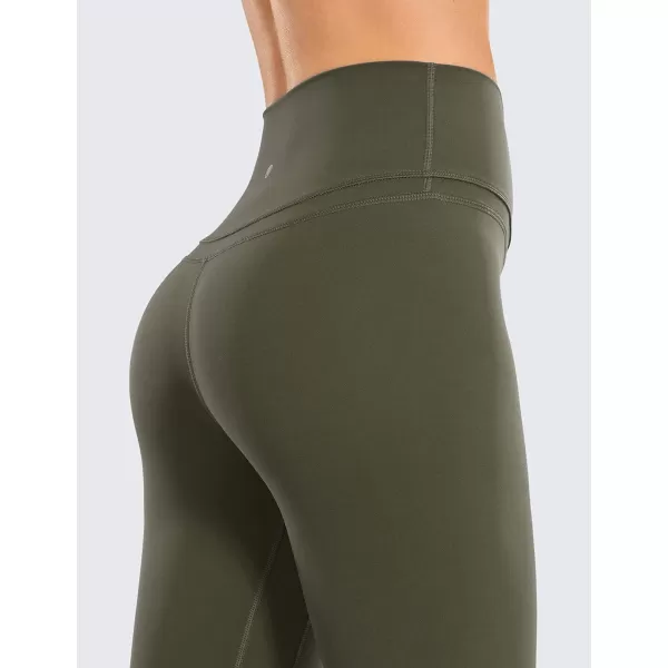 CRZ YOGA Womens Naked Feeling Leggings 25 Inches  High Waisted Workout Yoga PantsRegular Olive Green