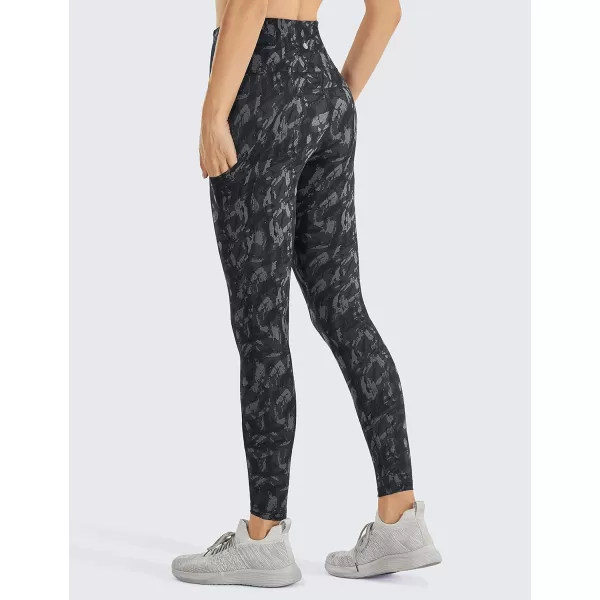 CRZ YOGA Womens Naked Feeling Light Running Leggings 28 Inches  High Waisted Compression Workout Pants with PocketsCamo Multi 3
