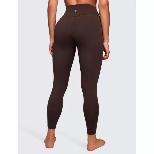 CRZ YOGA Womens Naked Feeling Workout 78 Yoga Leggings  25 Inches High Waist Tight PantsHot Fudge Brown