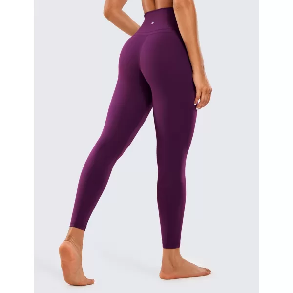 CRZ YOGA Womens Naked Feeling Workout 78 Yoga Leggings  25 Inches High Waist Tight PantsPlum Magenta