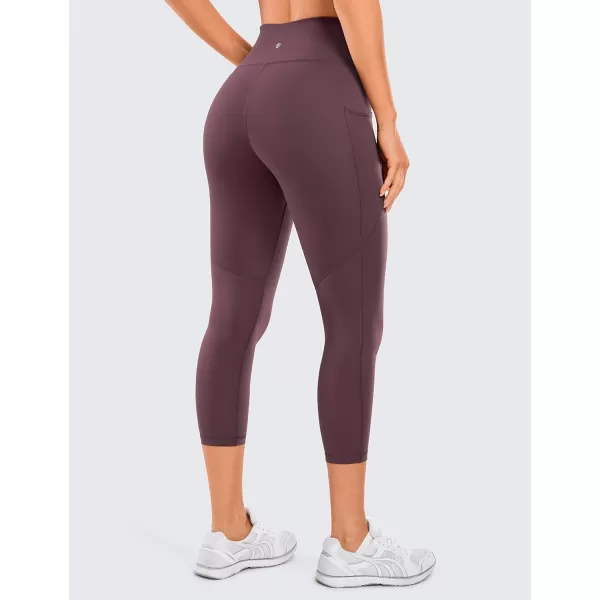 CRZ YOGA Womens Naked Feeling Workout Capris Leggings 21 Inches  High Waisted Gym Tummy Control Yoga Pants with PocketsArctic Plum