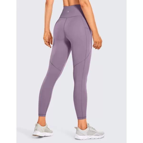 CRZ YOGA Womens Naked Feeling Workout Capris Leggings 21 Inches  High Waisted Gym Tummy Control Yoga Pants with PocketsMatt Purple