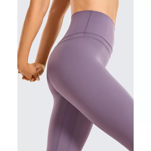 CRZ YOGA Womens Naked Feeling Workout Leggings 25 Inches  78 High Waist Yoga Tight PantsMatt Purple