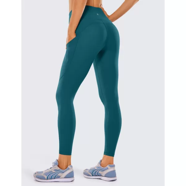 CRZ YOGA Womens Naked Feeling Workout Leggings 25 Inches  High Waisted Yoga Pants with Side Pockets Athletic Running Tights25 inches Borealis Green