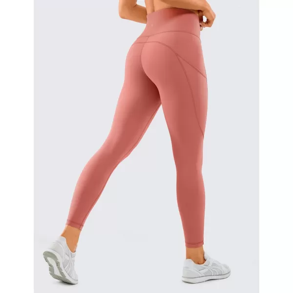 CRZ YOGA Womens Naked Feeling Workout Leggings 25 Inches  High Waisted Yoga Pants with Side Pockets Athletic Running Tights25 inches Briar Rose