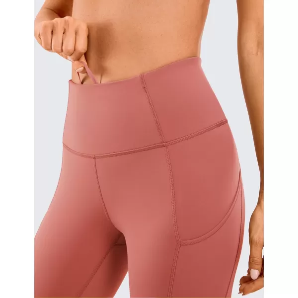 CRZ YOGA Womens Naked Feeling Workout Leggings 25 Inches  High Waisted Yoga Pants with Side Pockets Athletic Running Tights25 inches Briar Rose