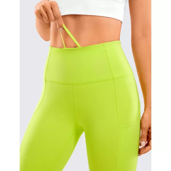 CRZ YOGA Womens Naked Feeling Workout Leggings 25 Inches  High Waisted Yoga Pants with Side Pockets Athletic Running Tights25 inches Chartreuse