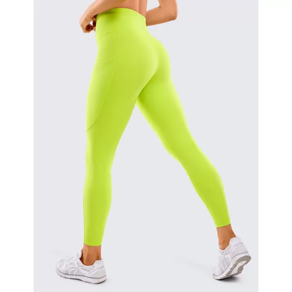 CRZ YOGA Womens Naked Feeling Workout Leggings 25 Inches  High Waisted Yoga Pants with Side Pockets Athletic Running Tights25 inches Chartreuse