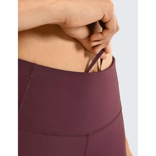 CRZ YOGA Womens Naked Feeling Workout Leggings 25 Inches  High Waisted Yoga Pants with Side Pockets Athletic Running Tights25 inches Dark Russet