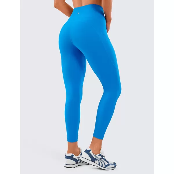 CRZ YOGA Womens Naked Feeling Workout Leggings 25 Inches  High Waisted Yoga Pants with Side Pockets Athletic Running Tights25 inches Madagascar Blue