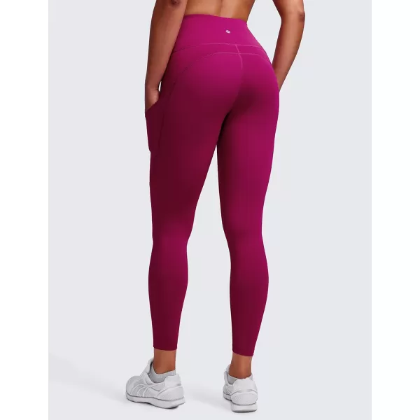 CRZ YOGA Womens Naked Feeling Workout Leggings 25 Inches  High Waisted Yoga Pants with Side Pockets Athletic Running Tights25 inches Magenta Purple